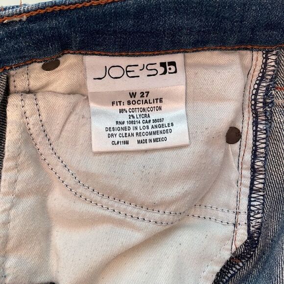 Joe’s jeans 27 socialslite faded Distressed on the bottom of both legs . - Picture 12 of 14